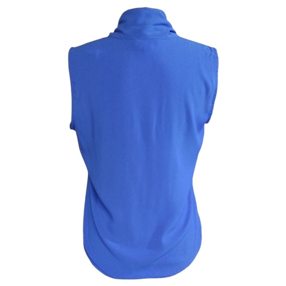 Calvin Klein Tie Neck Sleeveless Blue Blouse Size Small - Picture 4 of 8